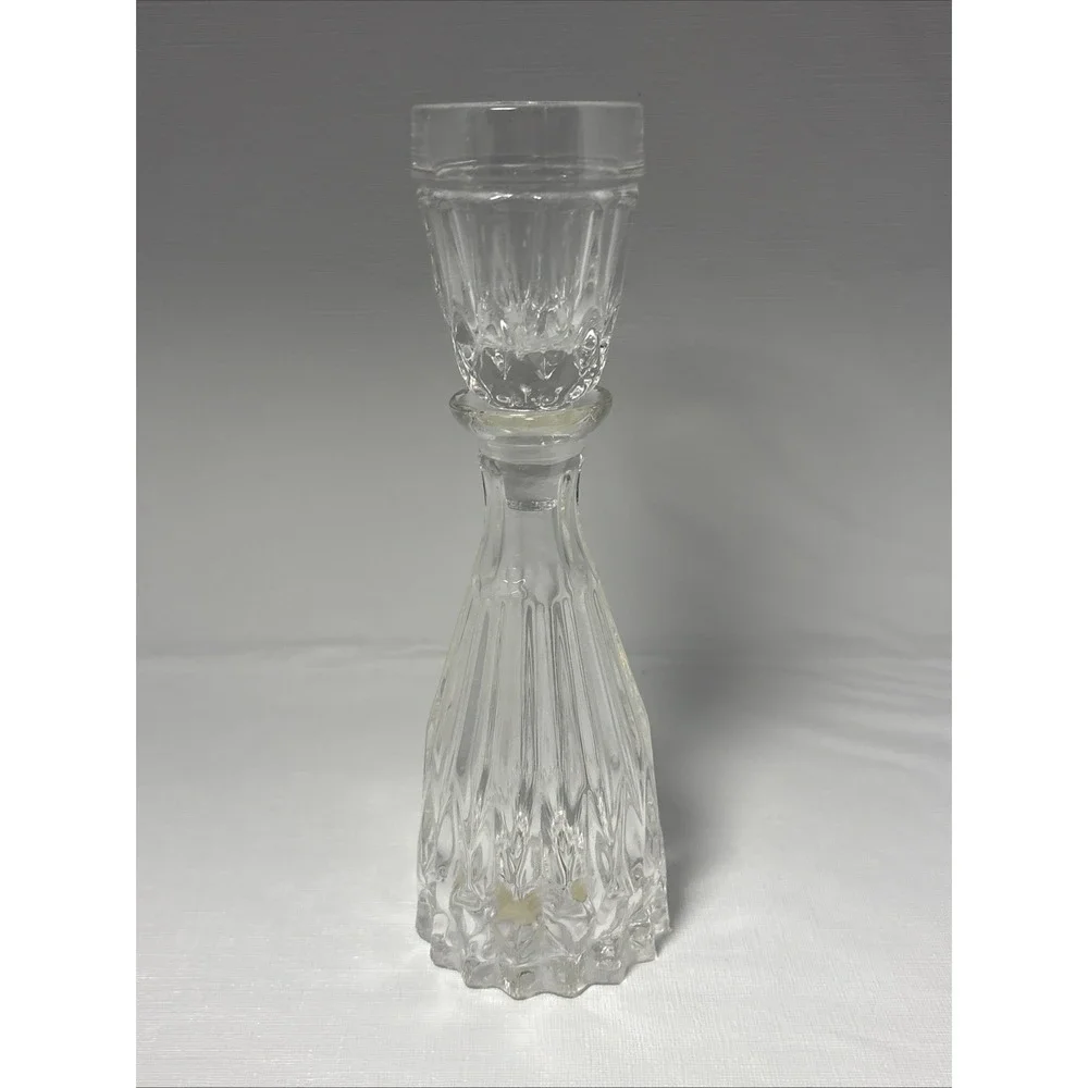 Vintage Bohemian Lead Crystal Decanter with Small Cup Top Stopper